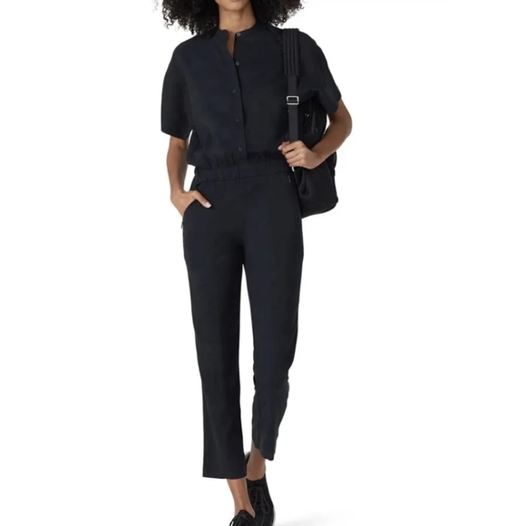 Lululemon Perfectly Poised Jumpsuit Black Button Henley Size 6 - Picture 1 of 10